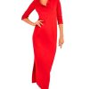 Ruffneck Maxi Dress - Solid Crimson