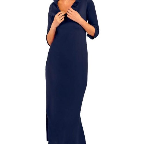 Ruffneck Maxi Dress - Solid Navy