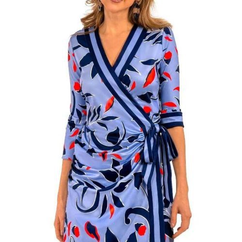 Jersey Wrap Me Up Dress - Full Bloom Periwinkle