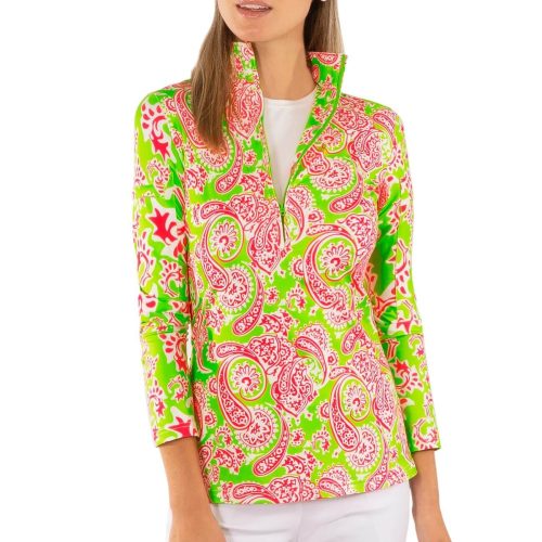 Half-Zip Pullover - Plentiful Paisley Green