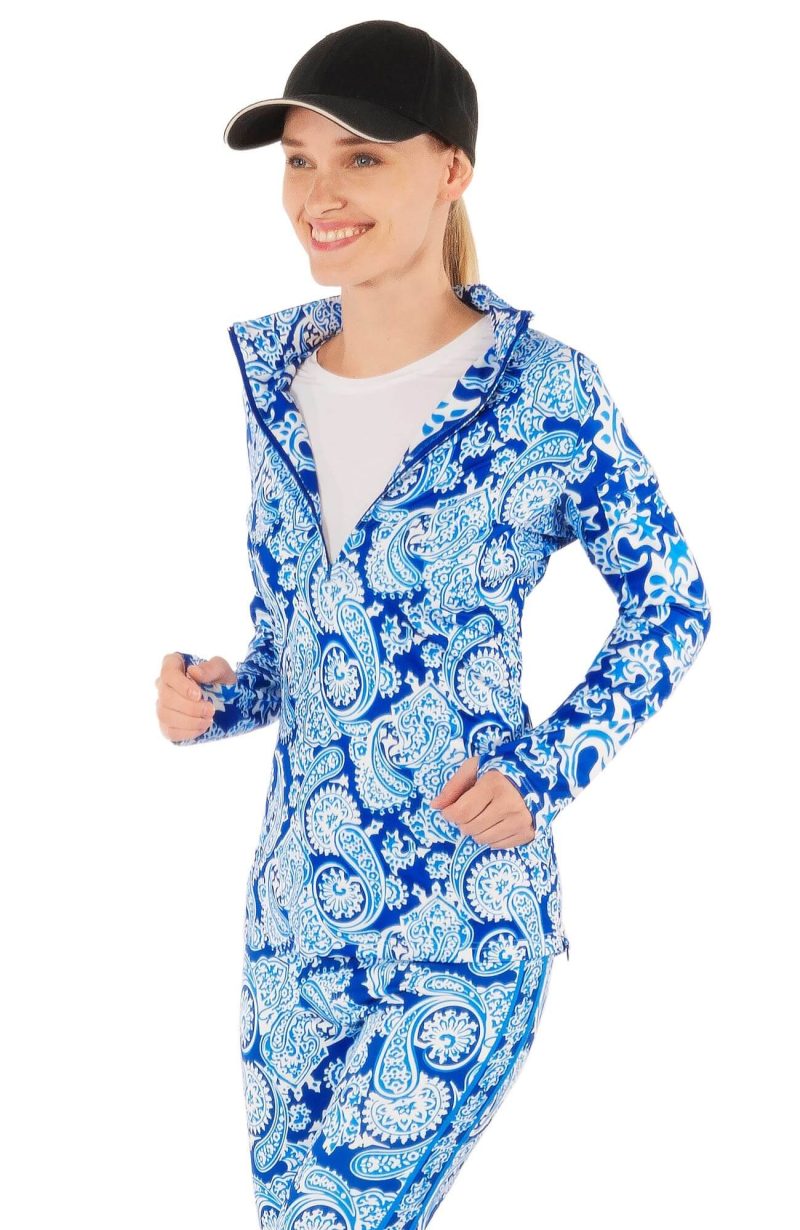 Half-Zip Pullover - Plentiful Paisley Blues