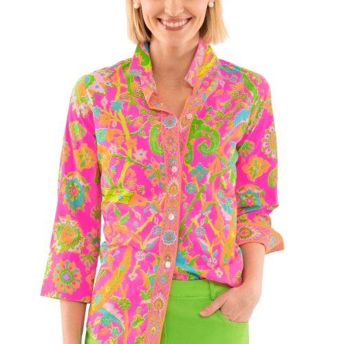 Cotton Boyfriend Shirt - Magic Carpet - Final Sale Pink