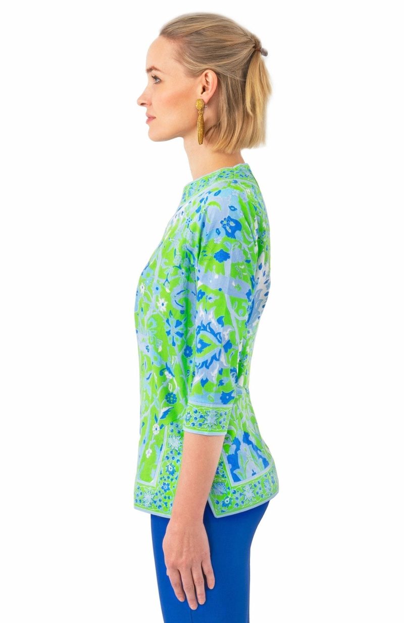 mc split neck tunic green side c