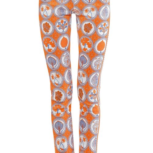 Pull On Pants - Circle of Love - Classic Orange Peri White