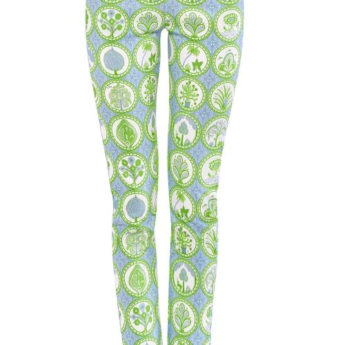 Pull On Pants - Circle of Love - Classic Peri Kelly White