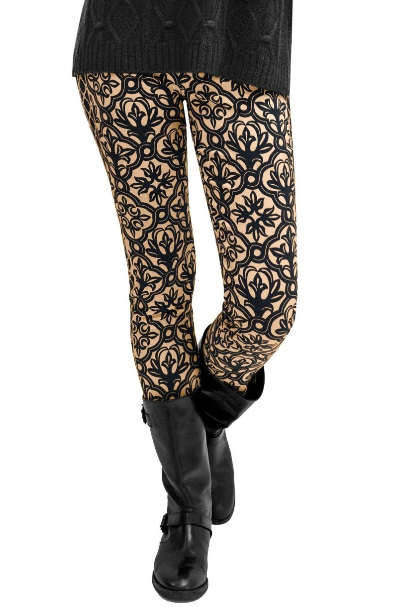 GripeLess Pull on Pant- Wall of Secrets - Final Sale Black Champagne