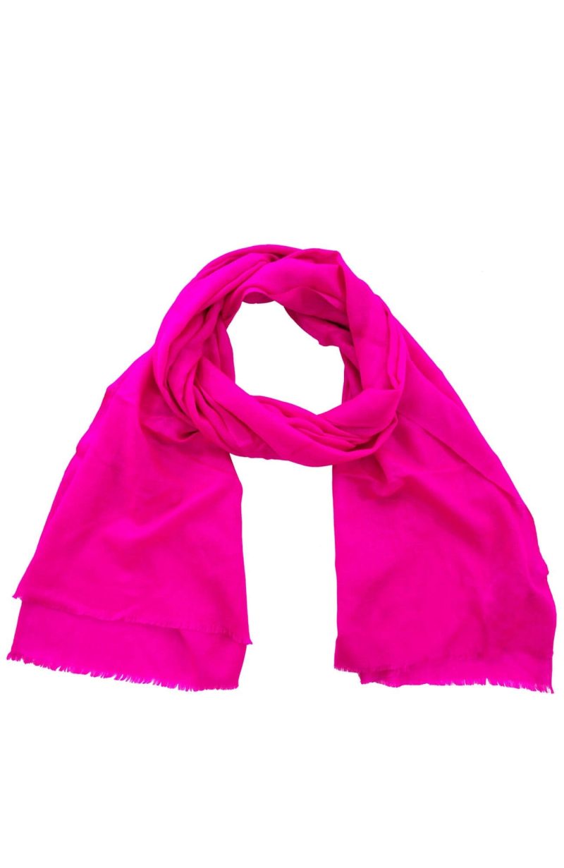 100% Cashmere Pashmina Scarf/Shawl - Classic Hot Pink One Size