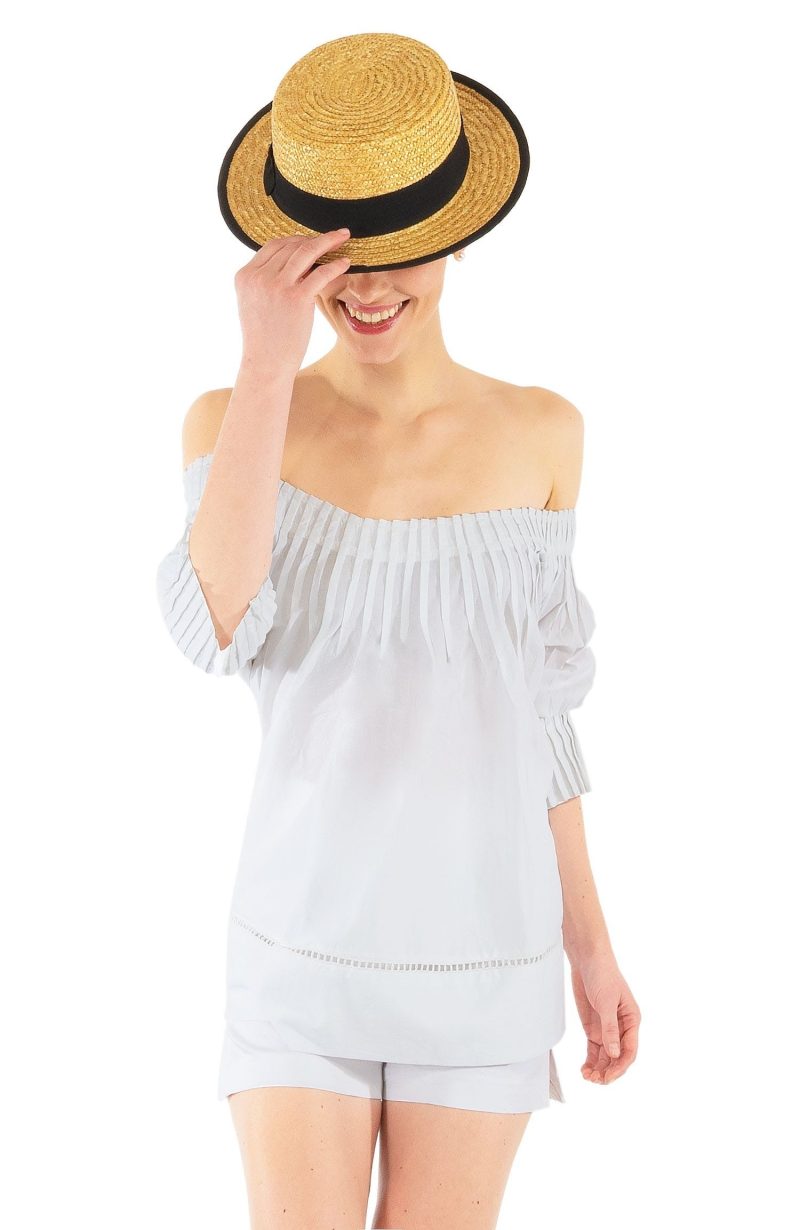 Cotton Pleated Beauty Top - Final Sale White