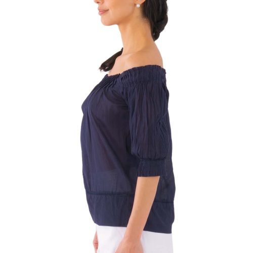 pleated navy side