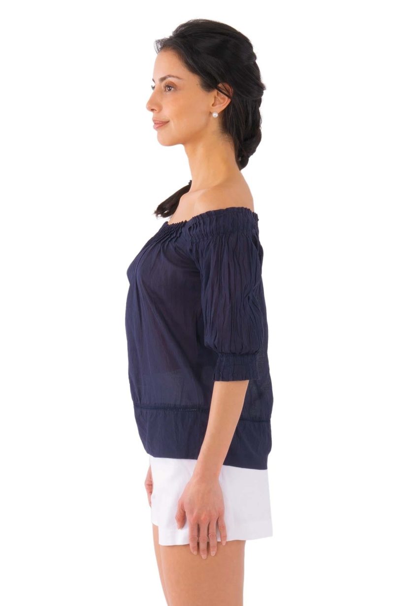 pleated navy side