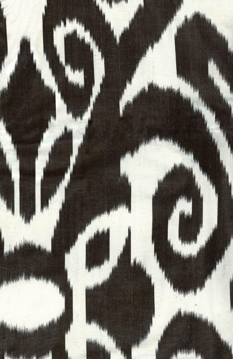 silk ikat black fabric