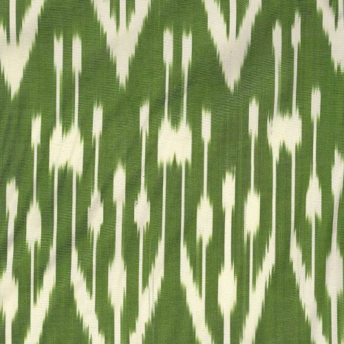 silk ikat green fabric