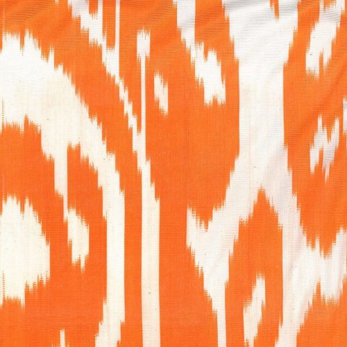 silk ikat orange fabric