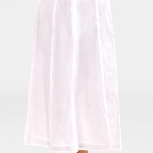 Solid Linen Gore Skirt (Pre-Order) White