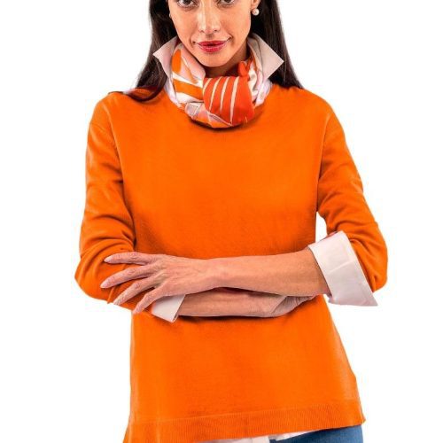 Sneek A Peek Knit Sweater Orange