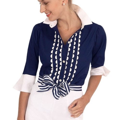 Ric Rac Roc Blouse Navy