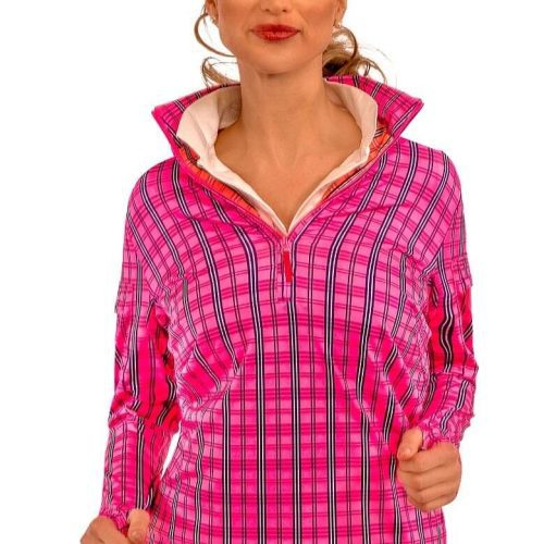 Half-Zip Pullover - Sunshine Plaid Pink