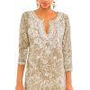 Embroidered Tunic - Flora Khaki