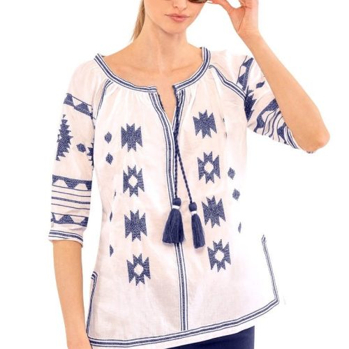 Montezuma Tunic White Navy