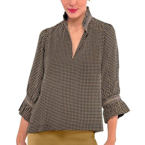 Ruffleneck Tunic - Checkmate Black Khaki